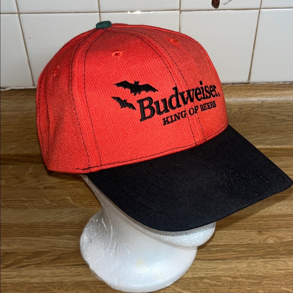 COPY-Budweiser King of Beers Spooky Orange &Black Edition Halloween Bat Ball Cap